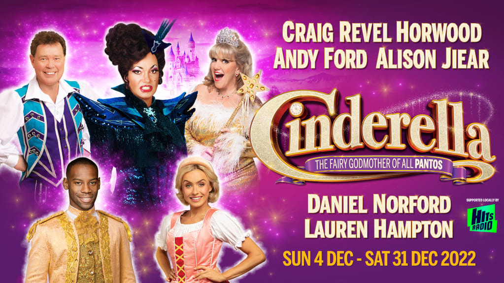 Production poster for Cinderella at Bristol Hippodrome.