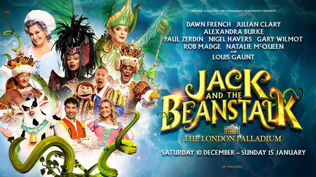 Production poster for Jack and the Beanstalk at the London Palladium.