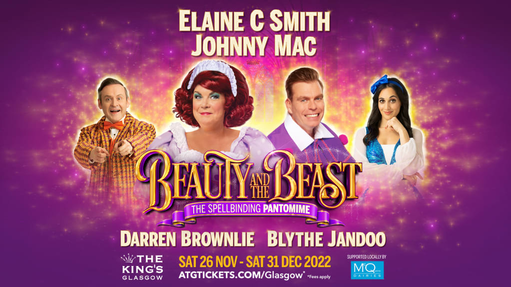 Production poster for Beauty and the Beast at King's Theatre Glasgow.