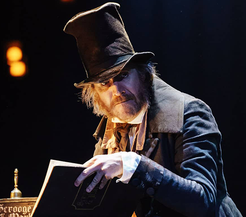 Rhys Ifans as Ebenezer Scrooge in A Christmas Carol at the Old Vic