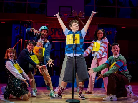 The cast of The 25th Annual Putnam County Spelling Bee at New World Stages
