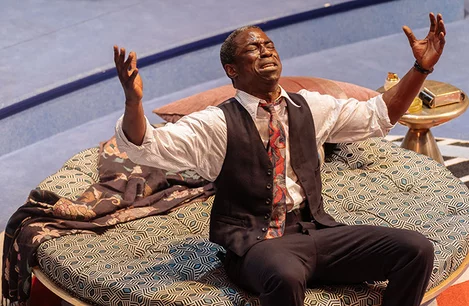 Abdul Salis in Present Laughter at the Old Vic Theatre, London