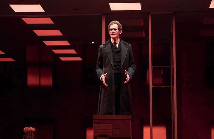 Adam Godley in The Lehman Trilogy at Piccadilly Theatre London