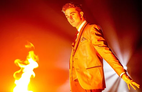 Adam Trent in The Illusionists at Shaftesbury Theatre London