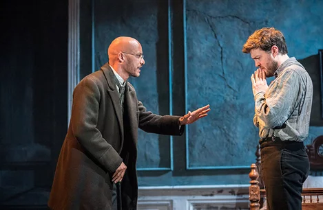 Jake Fairbrother and Tom Burke in Rosmersholm at the Duke of York's Theatre London