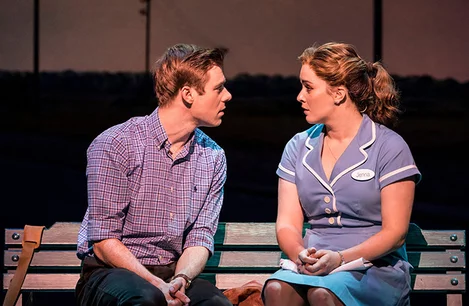 Lucie Jones and David Hunter in Waitress at the Adelphi Theatre London
