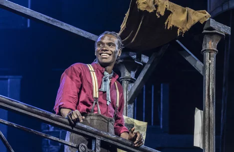 Michael Ahomka-Lindsay as Jack Kelly in Newsies