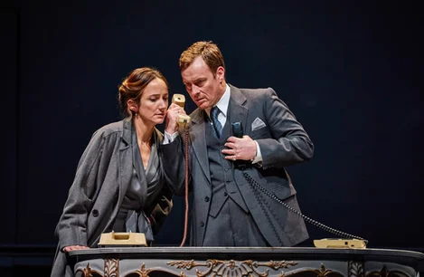 Lydia Leonard and Toby Stephens Oslo the Play