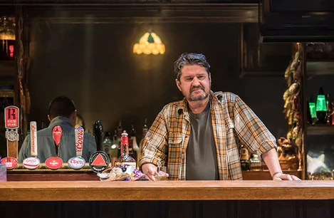 Stuart McQuarrie in Sweat at the Gielgud Theatre, London