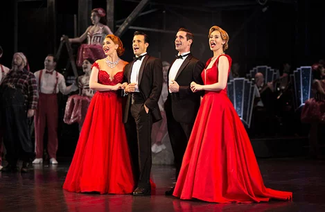 The cast of White Christmas at the Dominion Theatre, London