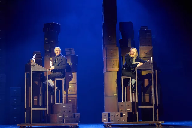 Marley (Neil Morrissey) and Scrooge (Matthew Cottle) in A Christmas Carol Ghost Story