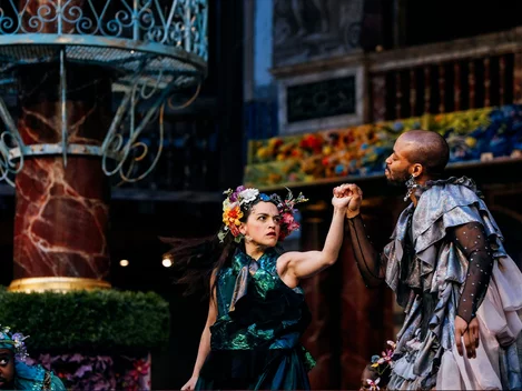 Audrey Brisson as Titania and Enyi Okoronkwo as Oberon in A Midsummer Night's Dream