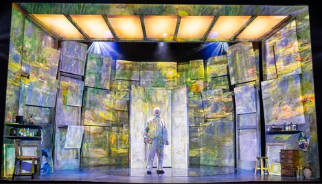 Jeff Shankley as Monet in his studio in A Mirrored Monet at Charing Cross Theatre