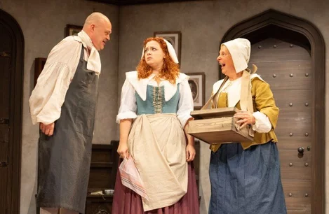 Al Murray, Carrie Hope Fletcher and Mel Giedroyc in The Crown Jewels at the Garrick Theatre