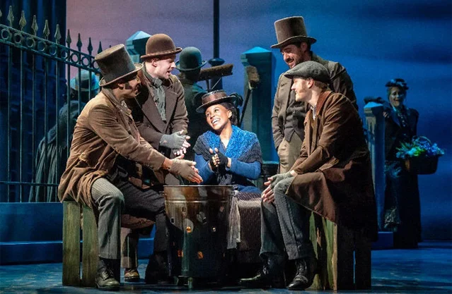 Amara Okereke (Eliza Doolittle) and the cast of My Fair Lady