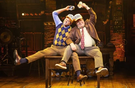 Andrew Rannells and Josh Gad in Gutenberg on Broadway