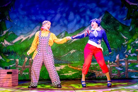 Laura Anna-Mead and Dani Mirels in Beauty and the Beast - A Horny Love Story at Charing Cross Theatre