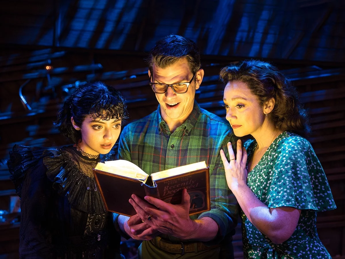 Lydia, Adam, and Barbara in Beetlejuice Broadway