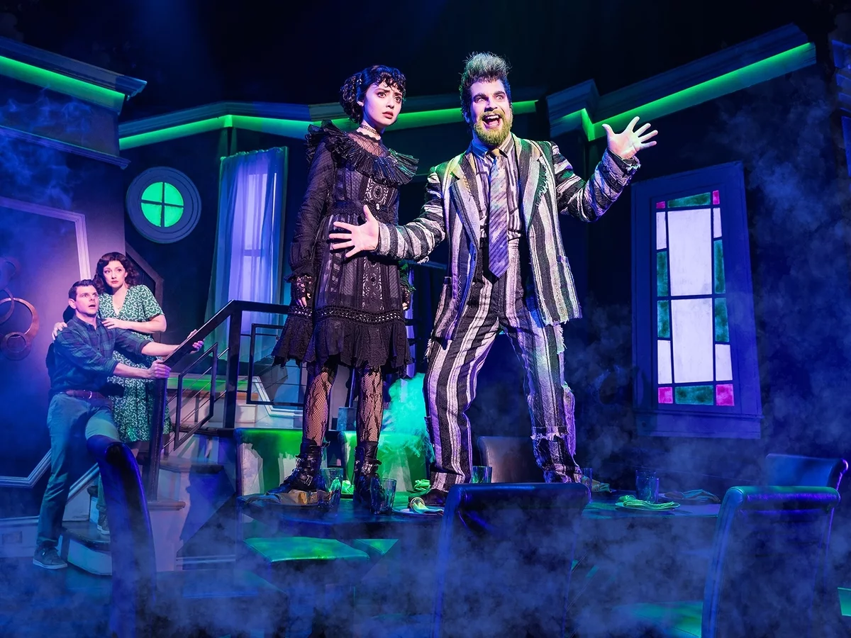 Lydia and Beetlejuice in Beetlejuice Broadway