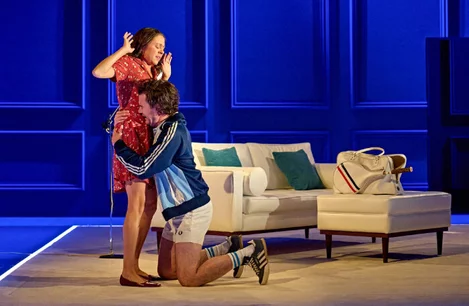 Bel Powley and Oliver Johnstone in The Real Thing