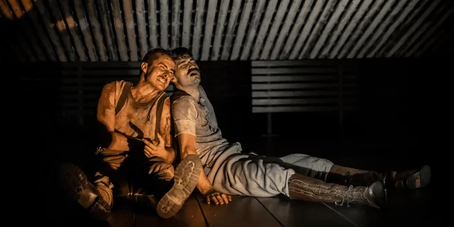 Max Bowden as Firebrace and James Esler as Wraysford in Birdsong