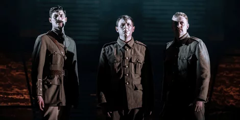 James Esler (Wraysford), Raif Clarke (Tipper) and James Findlay (Brennan) in Birdsong