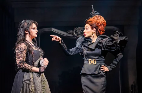 Carrie Hope Fletcher (Cinderella) and Victoria Hamilton-Barritt (The Stepmother) in Andrew Lloyd Webber's Cinderella
