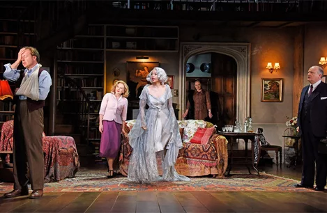 The cast of Blithe Spirit at the Harold Pinter Theatre