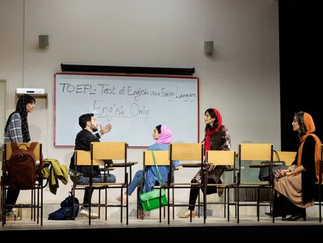 Cast of English on Broadway