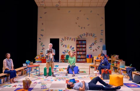 The cast of Eureka Day at the Old Vic Theatre
