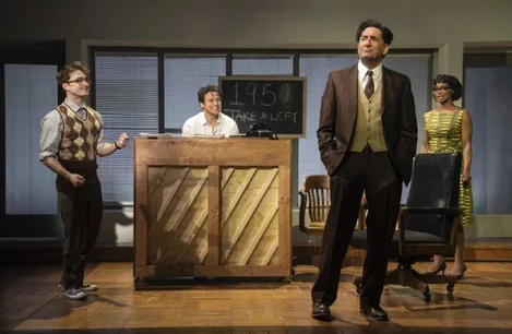 The cast of Merrily We Roll Along on Broadway