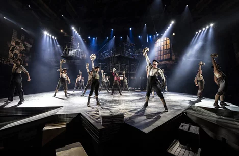 The cast of Newsies at Wembley Park Theatre