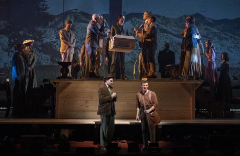 The cast of Parade on Broadway