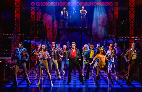 The company of Saturday Night Fever at the Peacock Theatre