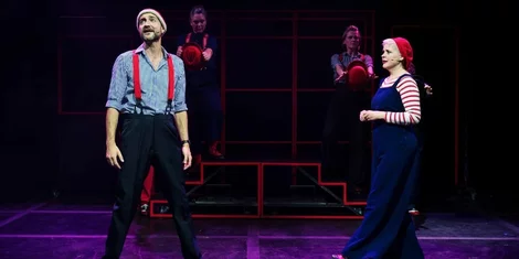 Cast of Showstopper! at the Cambridge Theatre
