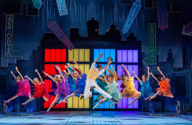 The cast of Singin' in the Rain at Sadler's Wells, London