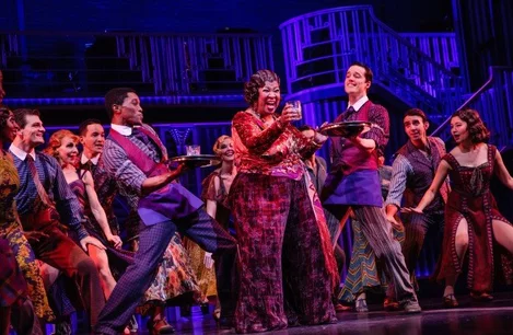The cast of Some Like It Hot on Broadway