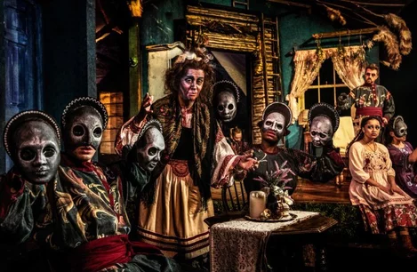 The cast of The House With Chicken Legs at the Southbank Centre