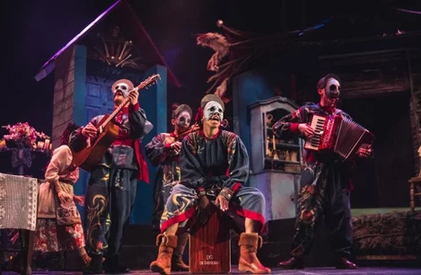 The cast of The House With Chicken Legs at the Southbank Centre