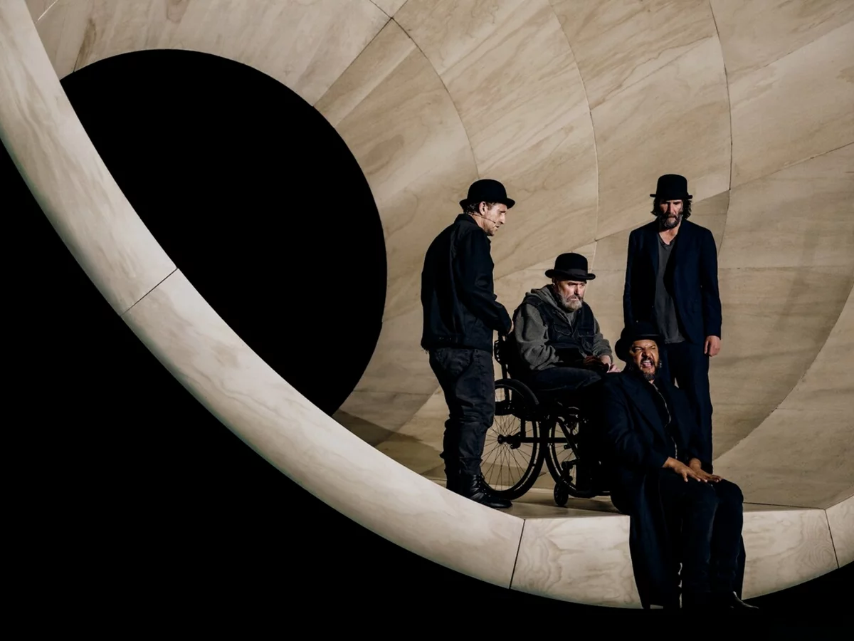 The cast of Jamie Lloyd's production of Waiting for Godot at New York's Hudson Theatre