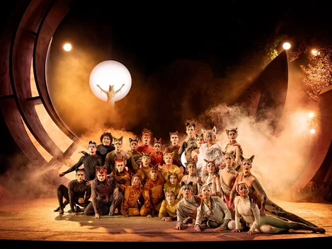 The cast of Cats at London's Regent's Park Open Air Theatre