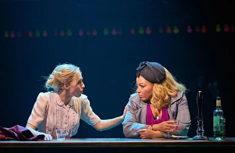 Celinde Shoenmaker and Marisha Wallace in Guys and Dolls at the Bridge Theatre