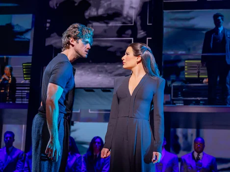Aaron Tveit and Lea Michele in Chess on Broadway