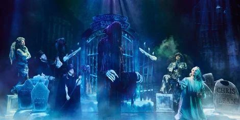 The Ghost of Christmas Yet To Come in Christmas Carol Goes Wrong