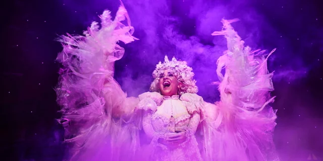 Nancy Zamit stars are the Ghost of Christmas Past in Christmas Carol Goes Wrong