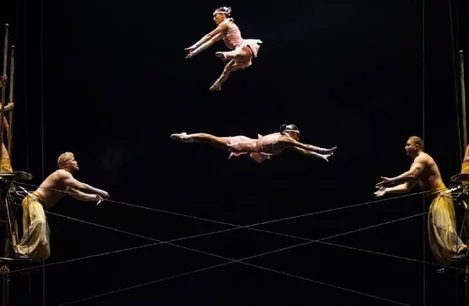 High wire artists in Cirque du Soleil: Corteo