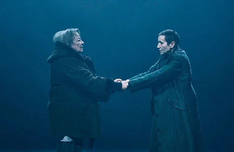 Clare Higgins (Gunhild Borkman) and Lia Williams (Ella Rentheim) in John Gabriel Borkman at the Bridge Theatre