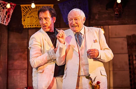 Clive Owen and Julian Glover in The Night of the Iguana at the Noel Coward Theatre