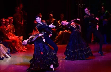 The company of Swan Lake at London Coliseum