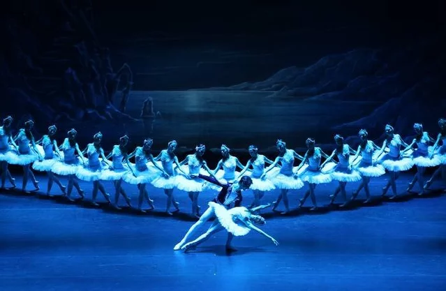 The company of Swan Lake at London Coliseum